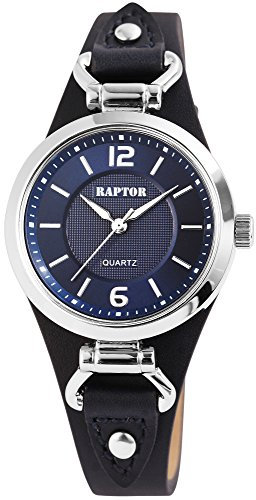 Raptor Classic Damen-Uhr Unterlegband Leder Leuchtzeiger Analog Quarz RA10148