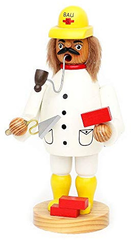 Wichtelstube-Kollektion Holz Räuchermann Räuchermännchen Maurer Räucherfigur 11,5 x 11 x 20 cm