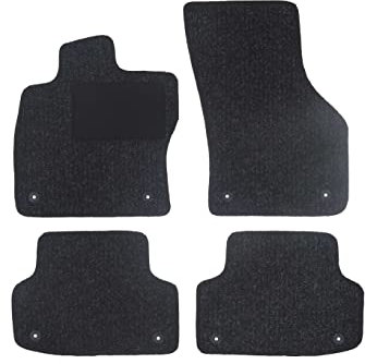 Fußmatten passend für Audi A4 Typ 8E, B6, 8H, B7 (Baujahr 2000-2008), Robust anthrazit | 4-TLG | Umrandung schwarz