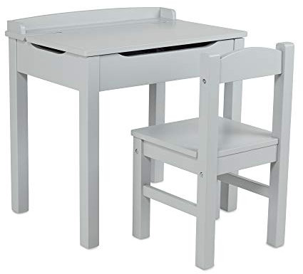 Melissa & Doug Wooden Furniture Sets Lift-Top Desk & Chair - Grey