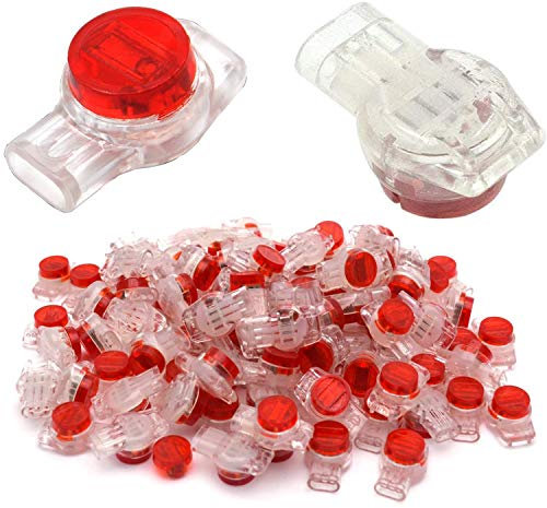 CTRICALVER-Schloss UR-Stecker Telefonleitungsanschluss Bündelungsstecker 3 Port / 3-Kern-Set 50 Stück (Rot)