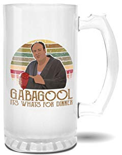 Gabagool It's What's For Dinner Retro Tony Inspired By Godfather La tazza di vetro della pinta di vetro ha glassato lo Stein trasparente glassato | 500ml della birra
