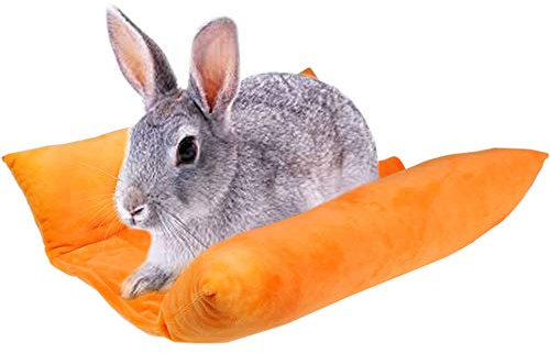 YUYUSO Bunny Bed Lounger Kissen Flop Mat Kuschelbett mit Zwei Baumwollkissen für Kaninchen