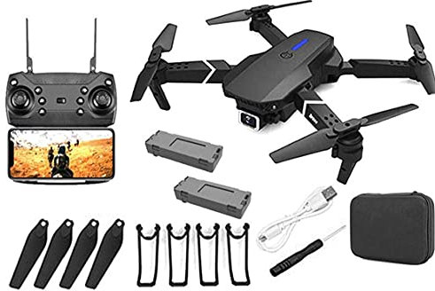 FMHCTN GPS Drone E88 Pro for Adults and Kids Comaptible with Adults 4K Camera Foldable Live Video Drone RC Quadcopter Aircrafts with 2Battery