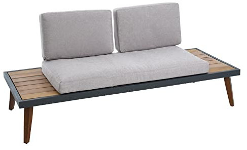 ESTEXO Gartenbank Sitzbank Gartenmöbel 2-Sitzer Bank Balkonmöbel Outdoor Anthrazit