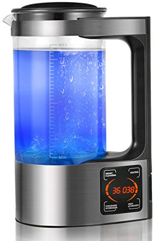 Aomdom Generador de Agua de Hidrógeno, 2L Ionizadora de Agua Alcalina de Gran Capacidad Agua Hidrogenada Maquina con Función de Termostato y Pantalla Táctil LED para Uso Familiar