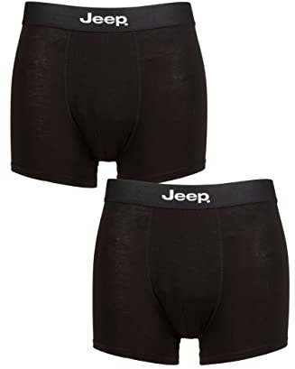 Jeep Mens Plain Fitted Bamboo Trunks Pack of 2