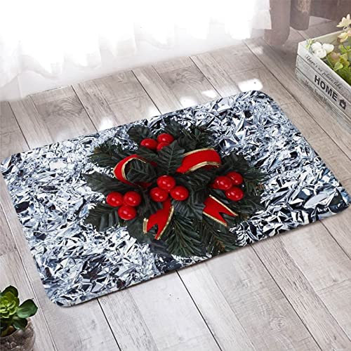 Banemi Outdoor Teppich, Türmatte Schmal 50X160cm Rot Grün Weiß Weihnachtsbaum Willkommen Matten Heimtextilien