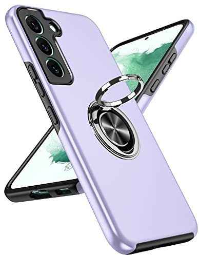 LeYi für Samsung Galaxy S22 Hülle (Nicht für S22 Plus)-S22 | Samsung Galaxy S22‑5G Hülle für TPU Militärschutz Hybrid Schutzhülle mit 360° Metall Ring Halter Ständer Stoßfest Case Cover