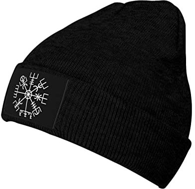 831 Klassische Beanie Mütze Wikinger-Kompass-Symbol Wintermütze Kreative Slouch Beanie Weiche Kopfbedeckung Für Männer Damen Frühling