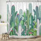 MIRRORANG Kaktus Duschvorhang,Grüne Pflanze Badezimmer Vorhang Sets mit Haken für Badezimmer Home Decor,Wasserdichtes Polyester, 71 x 71 Zoll