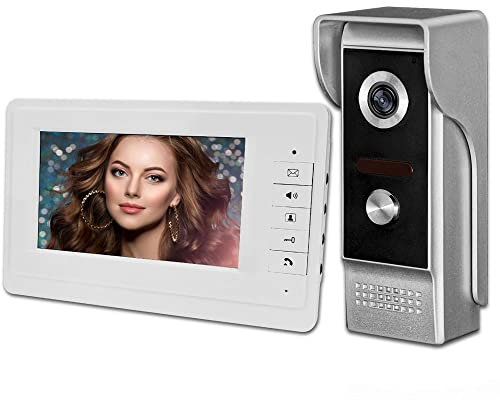 YiToo Intercomunicador de Video de 7 Pulgadas con Cable para el hogar, Sistema de Timbre de Puerta, un Monitor Interior con una cámara al Aire Libre, visión Nocturna IR Impermeable a Prueba de Lluvia