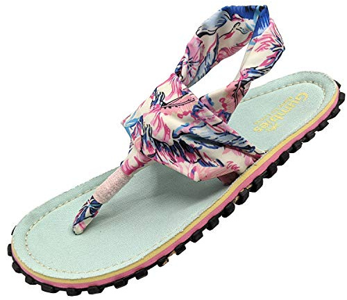 Gumbies Slingbacks - Sandalen aus recycelten Materialien - robuste Sohle aus wiederverwerteten Autoreifen, weiches Fußbett aus Canvas-Baumwolle, bequeme Stoffbänder für idealen Halt - Mint, 45
