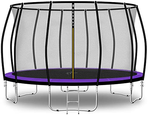 Baunsal® Trampolin Outdoor Ø 396 cm (FGIS) lila-schwarz als Komplettset Gartenspielzeug Kindertrampolin Gartentrampolin rund Garten Spielzeug für Kinder