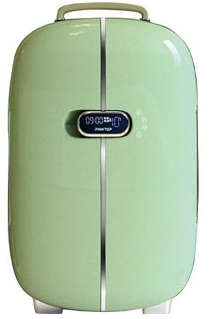 12L Cosmetic Mini Refrigerator Double Door Retro Beauty Refrigerator Portable Constant Temperature Digital Display Refrigerator,Green