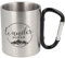 Spruchreif Produktbild Doppelwandige Edelstahltasse mit Karabinerhaken und Gravur „Wander Woman“ – Geschenk für Wanderer & Outdoor-Fans | 300 ml