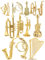 IMIKEYA 14 Stück Weihnachtsbaumschmuck Gold Miniatur Musikinstrumente Puppenhaus Miniatur Basteln Musikinstrumente Weihnachtliche Baumschmuck kleine Weihnachtsanhänger Musikinstrumente