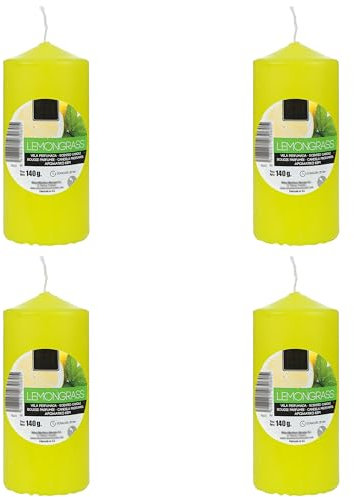4 Stück Duftkerze Duft Citronella, Grüne Limette Stumpenkerzen 11x4.7cm, Duft Stabkerzen 25 Stunden Verbrennung