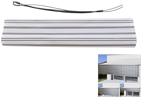 Mendler Volant für elektrische Vollkassetten-Markise T124, 5x3m ausfahrbarer Volant Polyester - grau-weiß