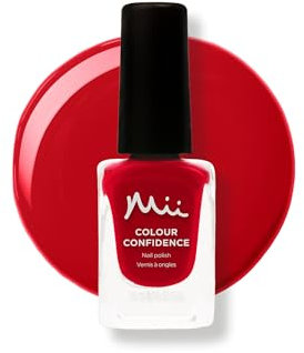Mii Colour Confidence Quick Dry & Long Lasting Nail Polish - Fast Drying, Strengthening Formula with Nourishing Ingredients | 14ml | Red Devil, Bright Red