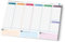Salgadi Planner Settimanale 2025 da Scrivania A4 - Planning da Tavolo Perpetuo con Design Antiorecchie, Incellofanato, 50 Fogli, Cartoncino di Supporto, Data Personalizzabile