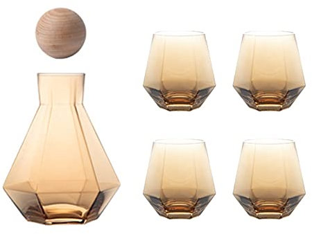 Jarra Lanzador de vidrio conjunto de taza de jugo de jugo de gran capacidad de gran capacidad Copa de cristal de cristal Conjunto for barra de casa Accesorios de cocina Botella de agua Jarra Agua (Co