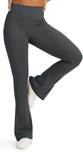 G4Free Leggings Damen Yogahose Hohe Taille Sport Leggings Hautgefühl Mini Schlaghose Bauchkontrolle Weich Sporthose für Sport Gym,Tall,Dunkelgrau(Tall,Dunkelgrau,M)