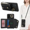 Lipvina Hülle für Samsung Galaxy S20 FE Hülle mit Band Kartenhalter handyhülle Hülle für Samsung Galaxy S20 FE mit Reißverschluss Band Ring Ständer Case für Frauen - Schwarz