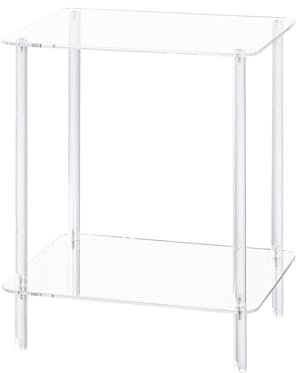 JISADER Kleiner Acryl Tisch, Transparenter Kleiner Nachttisch, Klar Nachttisch mit Ablagefach, Beistelltisch Klar, Acrylic Small Table, Clear End Table 40cmx30cmx50cm für Wohnzimmer, Büro, Flur