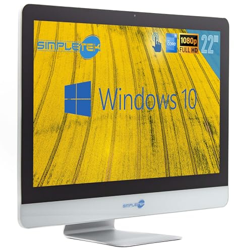 All-in-One AiO Touchscreen 22 Zoll Full HD Core i5 2500T 2,3 GHz Win 10 Pro 16 GB RAM SSD 480 GB + 240 GB Webcam Touchscreen interne Lautsprecher + kabellose Maus und Tastatur Simpletek