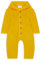 Stellou & friends Baby Walkoverall mit Holzknöpfen aus hochwertigem Wollwalk, weicher & kuscheliger Overall aus 100% Schurwolle, perfekt für den Frühling, Herbst & Winter, Yellow 50/56
