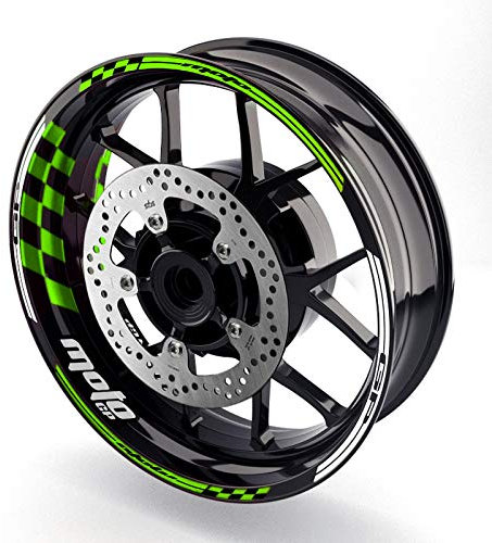 Autobahn88 Kit adesivi per cerchioni moto da 17, compatibili con Honda Integra 750 (2016-2019) (stile: GP01-Green)