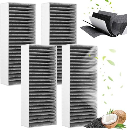 Filtros de carbón activo para campana extractora, 4 Piezas filtro Clean Air de olores, Filtro de carbón activado, Filtro de carbón para su placa de cocción PURU o PUXU con recirculación de aire