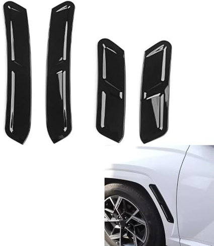 FUEISOF für Hyundai Tucson NX4 N-Line 2025 Außen Kotflügel Lufteinlässe Kiemen Grill Abdeckung 4 Stück (Schwarz)