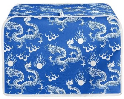 Xoenoiee Cool Dragon Blue Print Toaster-Abdeckung, staubdichte Abdeckung für Küche, kleine Geräte, Toaster-Schutzabdeckung, Frau, Küchenzubehör für 2 Scheiben