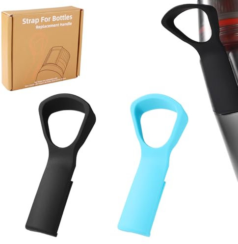 2 st Griff Kompatibel mit Air Up Trinkflasche, Flaschengriffaufsatz aus Silikon Zubehör für Wasserflaschengriff Flaschengriffgurt zum Tragen für Sportveranstaltungen Schule Hause (Schwarz, Himmelblau)