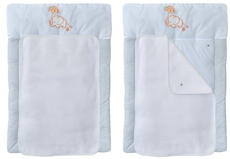 Baby Delux Wickelauflage Wickelunterlage 50x70 cm weiche Wickeltischauflage mit Frotteauflage Baumwolle wasserdicht waschbar (Elefant)