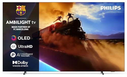 Philips Ambilight 65OLED770 4K OLED Smart TV - Pantalla de 65 Pulgadas con P5 AI Picture, Titan OS, Dolby Vision y Sonido Dolby Atmos - Funciona con Alexa y Asistente de Google