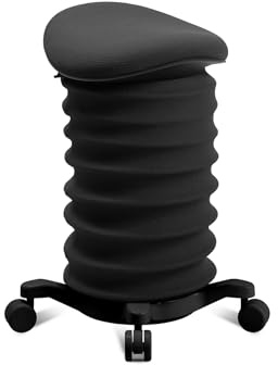 TOPSTAR Sitness 4D mit Rollen - AGR-Zertifiziert Dynamischer Sitzhocker schwarz - schwarz Stoff HI0, ergonomischer Bürohocker - höhenverstellbar - stärkt den Rücken - entlastet die Bandscheiben