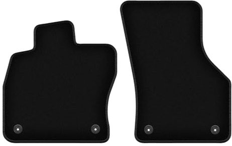 Wielganizator Velours Vorne Fußmatten passend für Skoda Octavia IV A7 (2020-) | Qualität: Basic - Genaue Passform, rutschfeste Untregrund 2-teilig - Schwarz