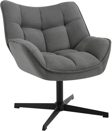 WOLTU Relaxsessel, 360° drehbar, gepolstert, Fernsehsessel, Ohrensessel, Sessel Wohnzimmer Schlafzimmer, Leinen, Dunkelgrau
