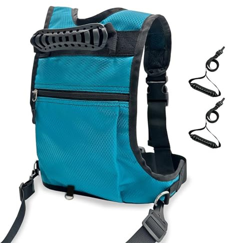 MALSSE Ski-Geschirr mit Rucksack, zum Lernen von Skifahren, Snowboarden, Training, Ski-Geschirr, Trainer, stoßdämpfende Leinen für Kinder