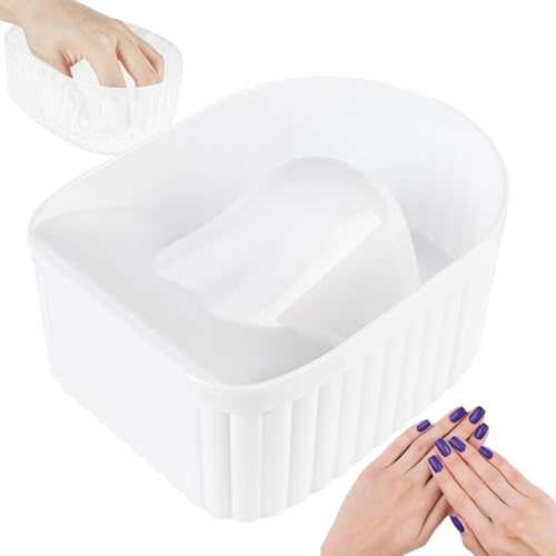 Nail Soak Remover Tray - Dipping Powder Removal Dish Manicure Soak Care Tool Comfortable Transparent Strong Nail Bending from the Bowl, Reusable Nail Polish Remover Scarf