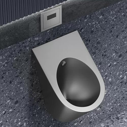 Urinario de Acero Inoxidable 304 para Hombre, montado en la Pared, con Sensor Inteligente y Resistente a Salpicaduras, Ideal para Bares y Lugares públicos (Gris)