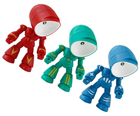SOIMISS 3 Stück Roboter Nachtlichter aus PVC Verstellbar Kinderzimmer Nachtlampen Schreibtischlampen Schlafzimmerdeko Geschenk