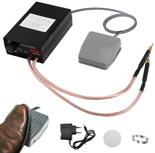 Saldatore a punti da 8000W per batterie, Spot Welder Saldatore a punti portatile 0,1-0,3mm con uscita a doppio impulso 1-9 velocità regolabile tramite pedale per saldatrici per pacchi batterie 18650