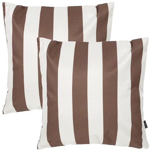 Icon Outdoor Kissen mit Fülling, Streifen Kollektion, 2er Pack | In Deutschland Hergestellt, Wasserabweisend Stoff, 43cm x 43cm, Dekokissen für Drinnen und Draußen, Garten und Terrasse