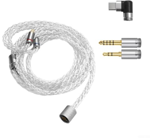 Type C Audio Cable 3.5mm Male to Male Aux Cord Silver Plated for Car Soundbar TV PC Headphones Wired Earbuds 1.2 Metre(3-in-1)