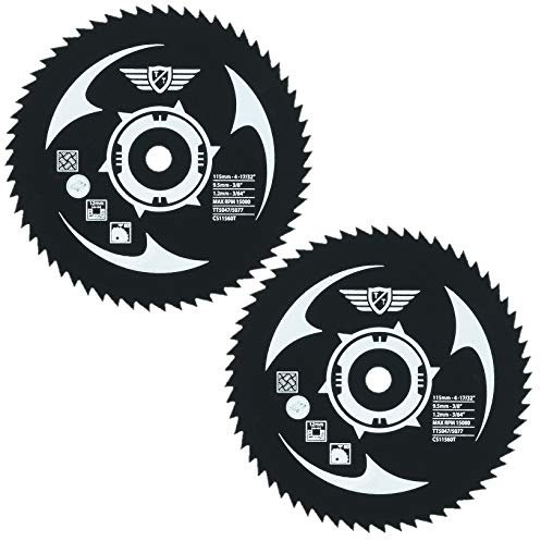2 x TopsTools CS11560T 115mm 60T 9.5mm Bore HSS Saw Blades