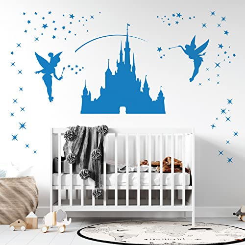 Disney Castle Girls Wandsticker – Feen Fee Tinkerbell Sterne [Ozean]